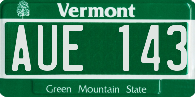 VT license plate AUE143