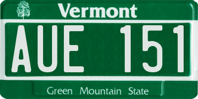 VT license plate AUE151