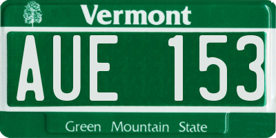 VT license plate AUE153