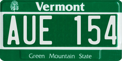 VT license plate AUE154