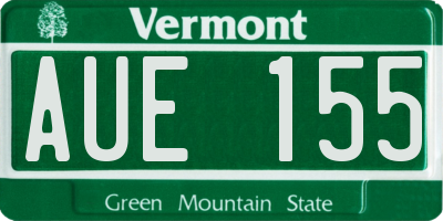 VT license plate AUE155