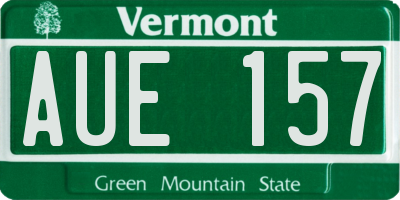 VT license plate AUE157