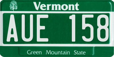 VT license plate AUE158