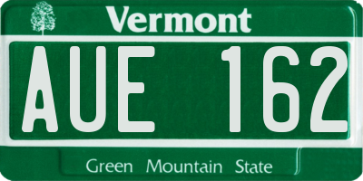 VT license plate AUE162