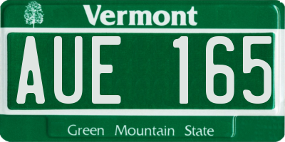 VT license plate AUE165