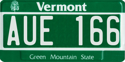 VT license plate AUE166