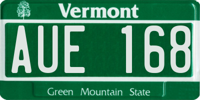 VT license plate AUE168