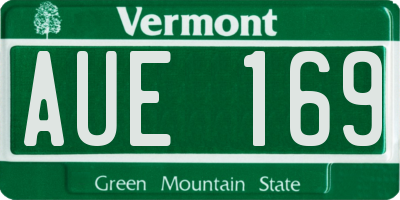 VT license plate AUE169