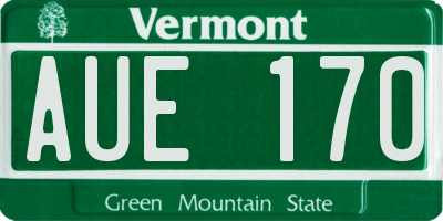 VT license plate AUE170