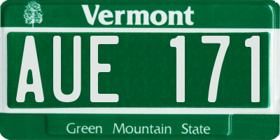 VT license plate AUE171