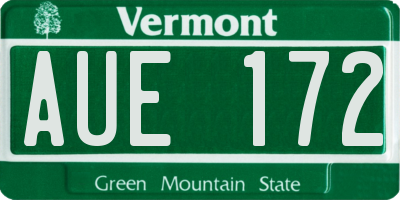 VT license plate AUE172