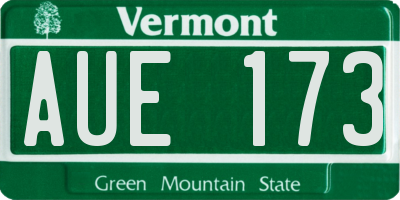 VT license plate AUE173