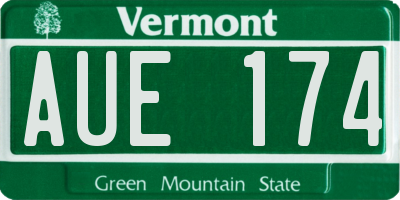 VT license plate AUE174