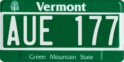 VT license plate AUE177