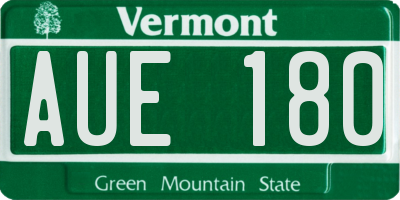 VT license plate AUE180