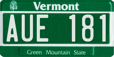 VT license plate AUE181