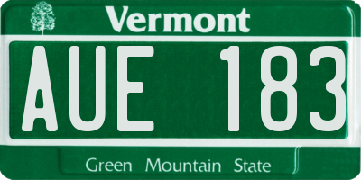 VT license plate AUE183
