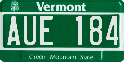 VT license plate AUE184