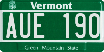 VT license plate AUE190