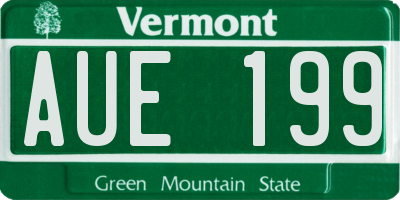 VT license plate AUE199