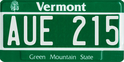 VT license plate AUE215