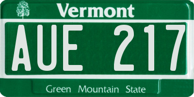 VT license plate AUE217