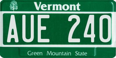 VT license plate AUE240