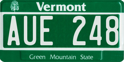 VT license plate AUE248