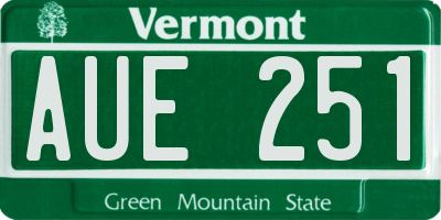 VT license plate AUE251