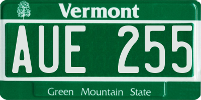 VT license plate AUE255