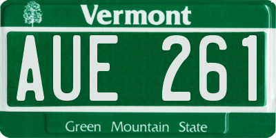 VT license plate AUE261