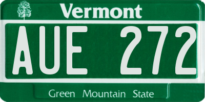 VT license plate AUE272