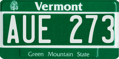 VT license plate AUE273