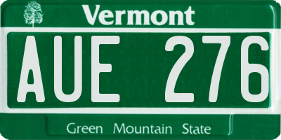 VT license plate AUE276