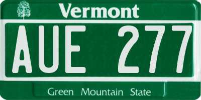 VT license plate AUE277