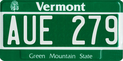 VT license plate AUE279