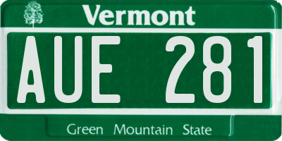 VT license plate AUE281