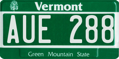 VT license plate AUE288
