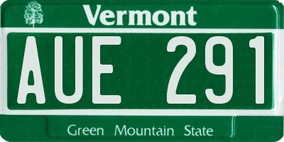 VT license plate AUE291