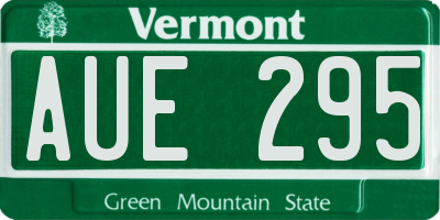 VT license plate AUE295
