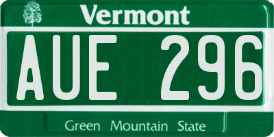 VT license plate AUE296