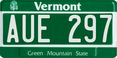 VT license plate AUE297