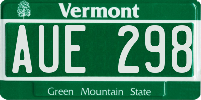 VT license plate AUE298
