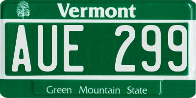 VT license plate AUE299
