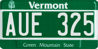 VT license plate AUE325