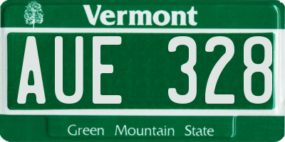 VT license plate AUE328