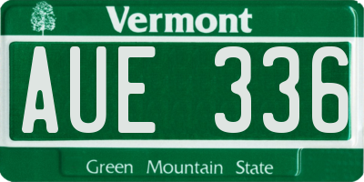 VT license plate AUE336