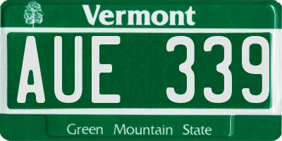 VT license plate AUE339