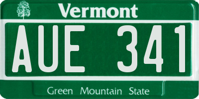 VT license plate AUE341