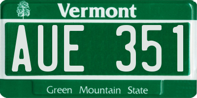 VT license plate AUE351